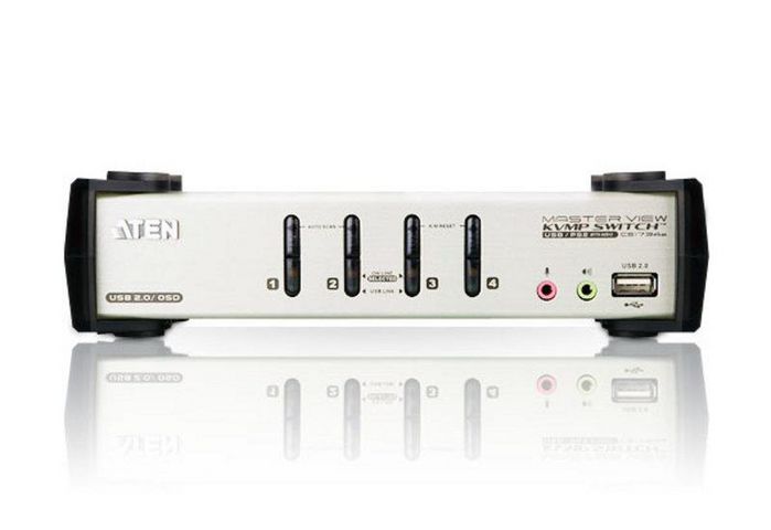 Aten CS1734B Switch KVM de 4 puertos USB con Hub USB 2.0 y Audio