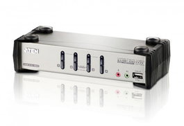 Aten CS1734B Switch KVM de 4 puertos USB con Hub USB 2.0 y Audio