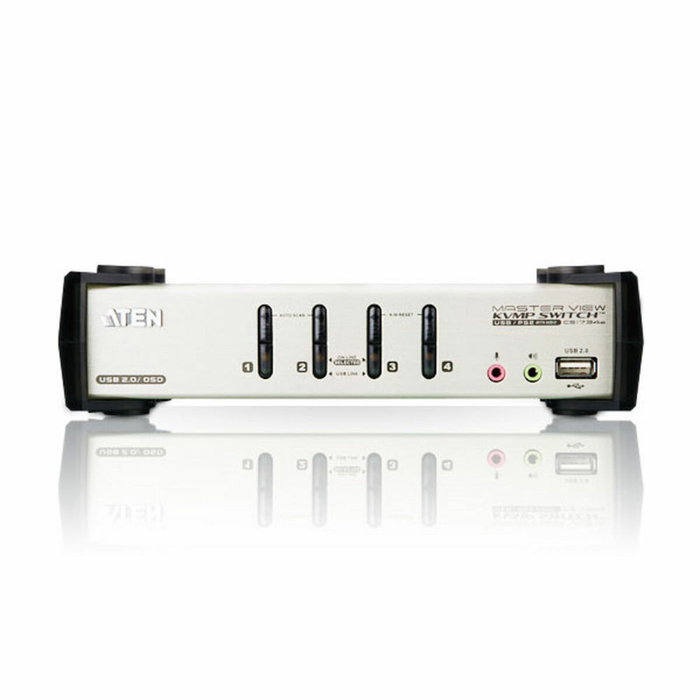 Aten CS1734B Switch KVM de 4 puertos USB con Hub USB 2.0 y Audio