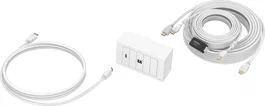 Vision Paquete de Placa Frontal Modular de 10 m con Cables 4K a 60 Hz USB 3.2 para Pantalla Táctil o Proyector, Blanco