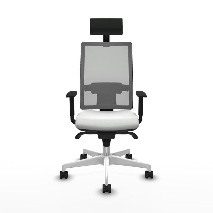 PIQUERAS Y CRESPO Silla de oficina Horna con mecanismo Sincro, Blanco y Gris PIQUERAS Y CRESPO Silla de oficina Horna con mecanismo Sincro, Blanco y Gris