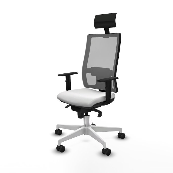 PIQUERAS Y CRESPO Silla de oficina Horna con mecanismo Sincro, Blanco y Gris PIQUERAS Y CRESPO Silla de oficina Horna con mecanismo Sincro, Blanco y Gris