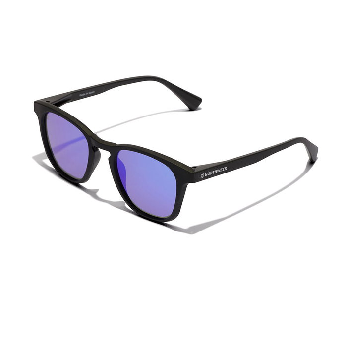 Northweek Gafas de Sol Polarizadas Unisex Rectangulares #black sky - Montura Negra Nylon, Cristales UV400, Calibre 140mm