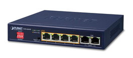 Planet GSD-604HP Switch PoE Gigabit 4 Puertos 10/100/1000T 802.3at + 2 Puertos Gigabit Uplink 12 Gbps