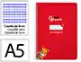 Liderpapel Cuaderno espiral A5 tapa dura 80 hojas 90gr cuadro pautado 3mm color rojo