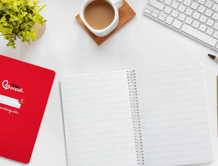 Liderpapel Cuaderno espiral A5 tapa dura 80 hojas 90gr cuadro pautado 3mm color rojo