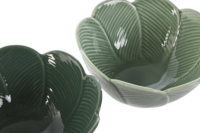 DKD Home Decor Cuencos de Porcelana Green Leafs 24 Relieve Hojas Surtido de 6 unidades en Verde y Verde Oscuro DKD Home Decor Cuencos de Porcelana Green Leafs 24 Relieve Hojas Surtido de 6 unidades en Verde y Verde Oscuro