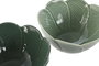 DKD Home Decor Cuencos de Porcelana Green Leafs 24 Relieve Hojas Surtido de 6 unidades en Verde y Verde Oscuro