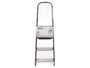 Kipit Escalera Alta de 3 Peldaños, de Aluminio y Acero, con Escalones Antideslizantes, Negra/Plata, 121x38x11.5 cm (Set de 2)