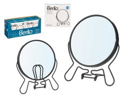 Berilo Espejo Doble Aumento 12 cm Negro
