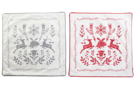 DKD Home Decor Funda Cojin Navidad Tradicional Rojo Blanco Poliester 45 x 45 cm (4 Unidades)