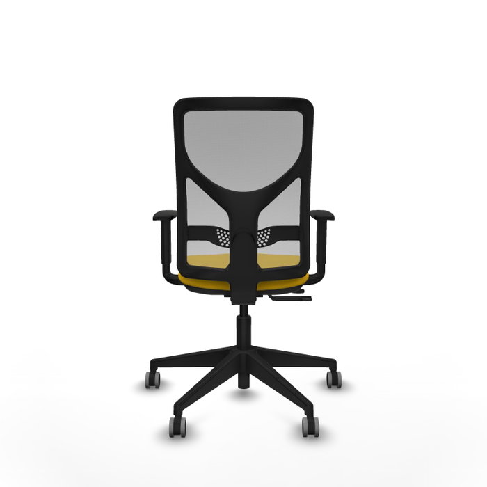 PIQUERAS Y CRESPO Silla de oficina Motilla con mecanismo Sincro/Traslack, Amarillo y Gris