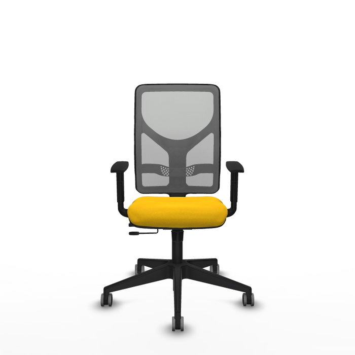 PIQUERAS Y CRESPO Silla de oficina Motilla con mecanismo Sincro/Traslack, Amarillo y Gris