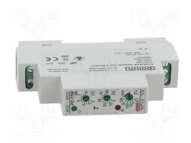 POLLIN PC-1TW-24 Relé de tiempo 24VAC/24VDC SPDT