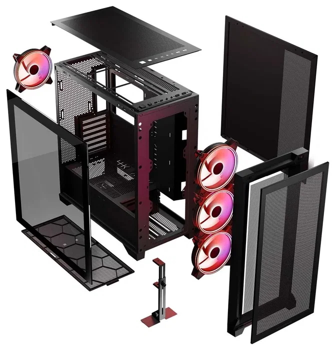 Modecom Volcano Expanse S Apex ARGB Midi Tower Blanca/Negra - USB 3.0, 4 Ventiladores RGB, Filtro Antipolvo