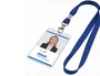 Q-connect Cordón plano con gancho metálico azul para identificadores, pack de 25