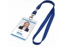 Q-connect Cordón plano azul con gancho metálico para identificadores y accesos