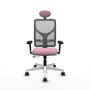 PIQUERAS Y CRESPO Silla de oficina Motilla con mecanismo Sincro/Traslack Rosa y Gris