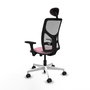 PIQUERAS Y CRESPO Silla de oficina Motilla con mecanismo Sincro/Traslack Rosa y Gris