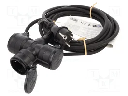 GOOBAY Prolongador de alimentación H05RR-F 3G1,5mm2 5m Negro