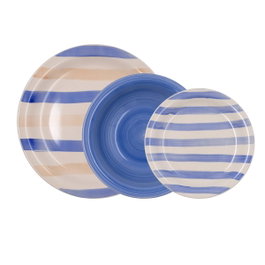 Quid Vajilla de Cerámica Creta de 18 Piezas Azul