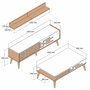 Hanah Home Valensiya 140 Conjunto Muebles Salón Nogal, Antracita