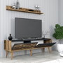 Hanah Home Valensiya 140 Conjunto Muebles Salón Nogal, Antracita