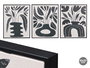 Giftdecor Cuadro Lienzo Marco Negro Jarrones Negros Surtidos 40x50x3 cm (Set de 3)