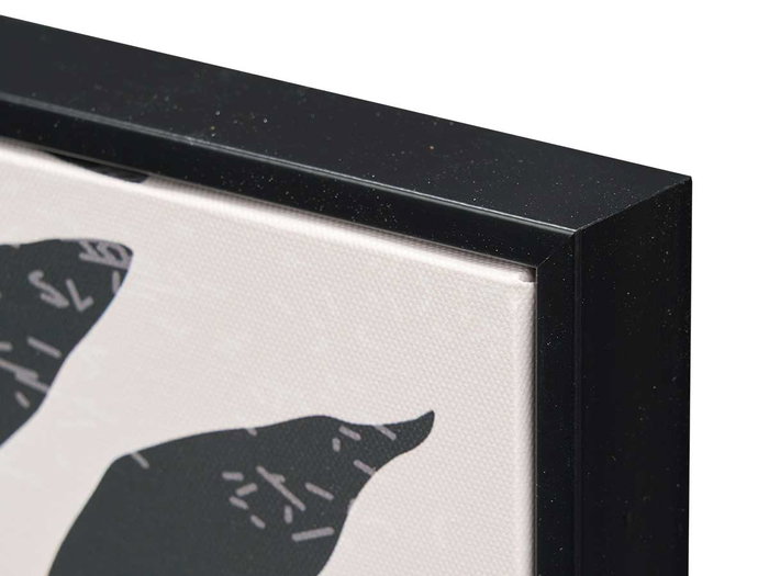 Giftdecor Cuadro Lienzo Marco Negro Jarrones Negros Surtidos 40x50x3 cm (Set de 3)