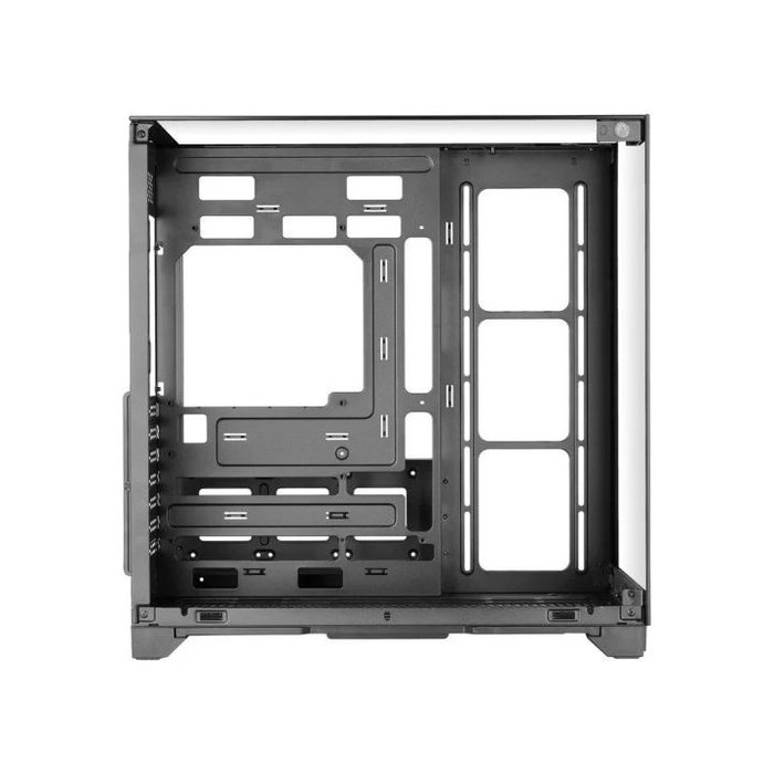 Mars Gaming MCVISION Caja de PC Gaming ATX con triple cristal templado de 270°, soporte para 8 ventiladores y radiador 360mm, USB-C 3.2 Gen2, negra