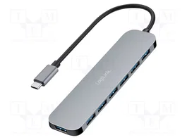 LogiLink Hub USB-C con 7 Puertos USB-A 3.2 Gen 1 de Aluminio