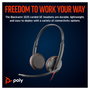 Poly Blackwire 3225 Stereo USB-C Headset con conector 3,5 mm y adaptador USB-C/A, Negro