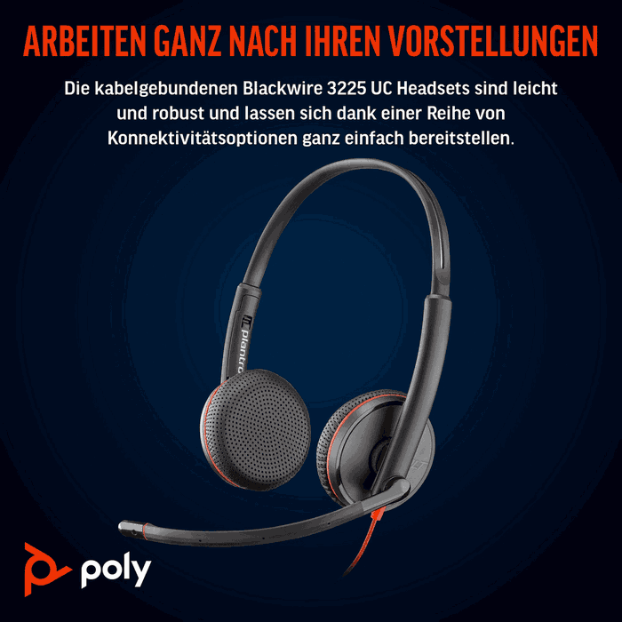 Poly Blackwire 3225 Stereo USB-C Headset con conector 3,5 mm y adaptador USB-C/A, Negro Poly Blackwire 3225 Stereo USB-C Headset con conector 3,5 mm y adaptador USB-C/A, Negro