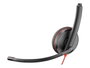 Poly Blackwire 3225 Stereo USB-C Headset con conector 3,5 mm y adaptador USB-C/A, Negro