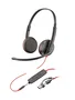 Poly Auriculares HP Blackwire 3225 Stereo USB-C +3.5mm +Adaptador (Ref: 8x229a6) Diadema Oficina, Micrófono con Cancelación de Ruido, Negro, Compatible con PC, Mac, Android, iOS