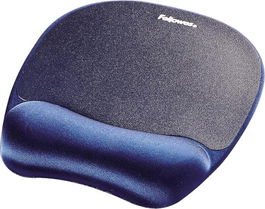 Fellowes 100142567 Reposamuñecas Mini Breyta Azul Reciclado con Almohadilla Hex Cushion y Protección Microban