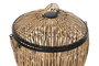 DKD Home Decor Set de 2 Cestos para la Ropa Ratan y Metal Natural/Negro