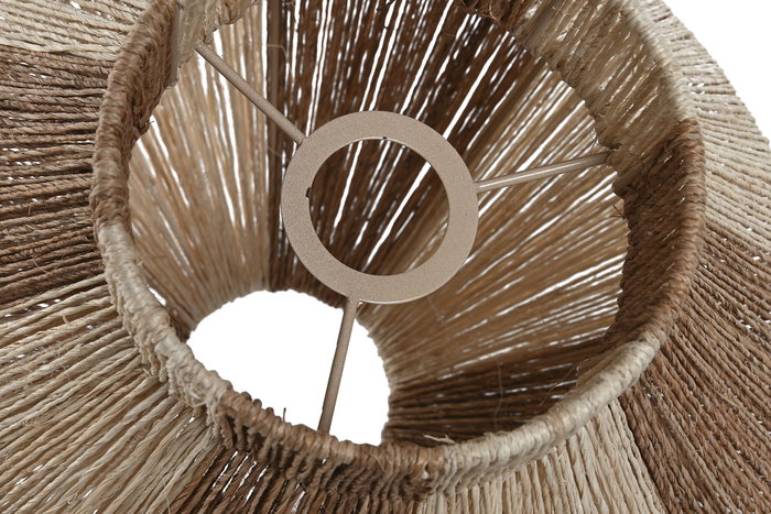 DKD Home Decor Pantalla Tropical 38 x 36 x 38 cm (2 Unidades) de Yute y Metal Natural