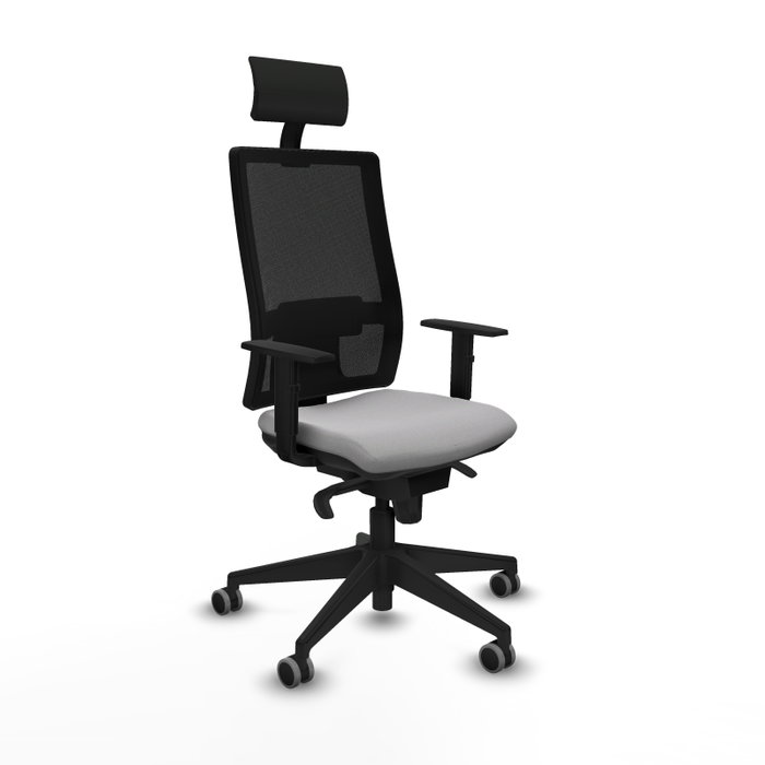 PIQUERAS Y CRESPO Silla de oficina Horna con mecanismo Sincro, Gris claro y Negro PIQUERAS Y CRESPO Silla de oficina Horna con mecanismo Sincro, Gris claro y Negro