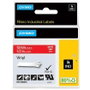 Dymo Cinta de Etiquetas Industrial Rhino ID1 de 12 mm x 5,5 m, Blanco sobre Rojo
