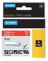Dymo Cinta de Etiquetas Industrial Rhino ID1 de 12 mm x 5,5 m, Blanco sobre Rojo