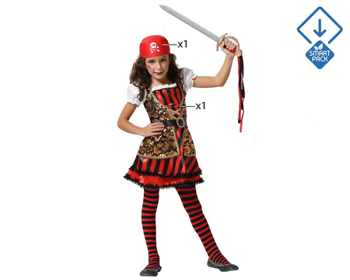 Disfraz Pirata Niña Infantil Vestido Rojo Disfraz Pirata Niña Infantil Vestido Rojo
