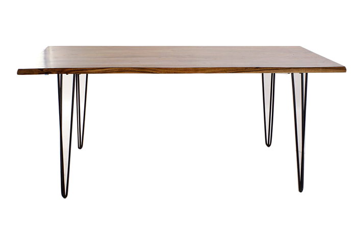 DKD Home Decor Mesa Comedor Alpino Marron Negro Acacia Metal 180 x 91 x 76 cm DKD Home Decor Mesa Comedor Alpino Marron Negro Acacia Metal 180 x 91 x 76 cm