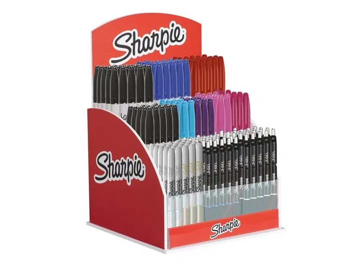 Sharpie Expositor de Sobremesa con 120 Rotuladores Permanentes y 24 Bolígrafos Gel Colores Surtidos