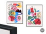 Giftdecor Cuadro Lienzo Marco Negro Multicolor 50 x 70 cm Surtidos Tela Madera Plástico (Set de 2)