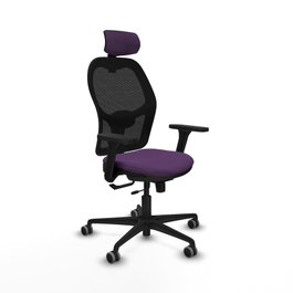 PIQUERAS Y CRESPO Silla de oficina Jorquera con mecanismo Sincro/Traslack, Morado y Negro