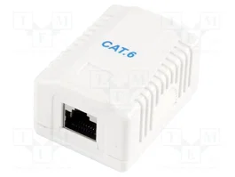 GEMBIRD Enchufe de pared RJ45 Cat 6 Blanco
