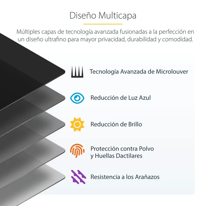 StarTech.com 2469A-PRIVACY-SCREEN Filtro de Privacidad Colgante para Monitor de 24" (61 cm) 16:9 - Protector Acrílico con Filtro Luz Azul - Universal