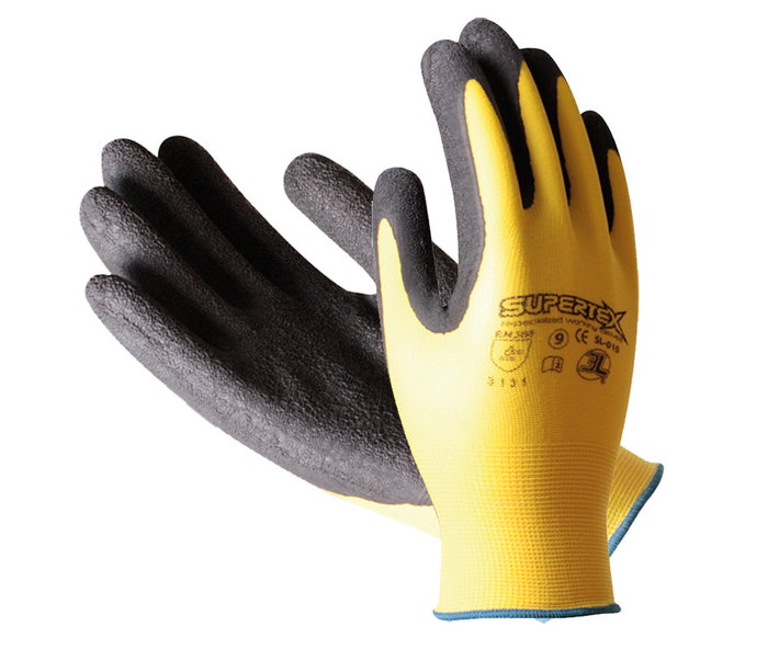 Supertex Guante Nylon+Latex Palma Amarillo T-7 Supertex Guante Nylon+Latex Palma Amarillo T-7