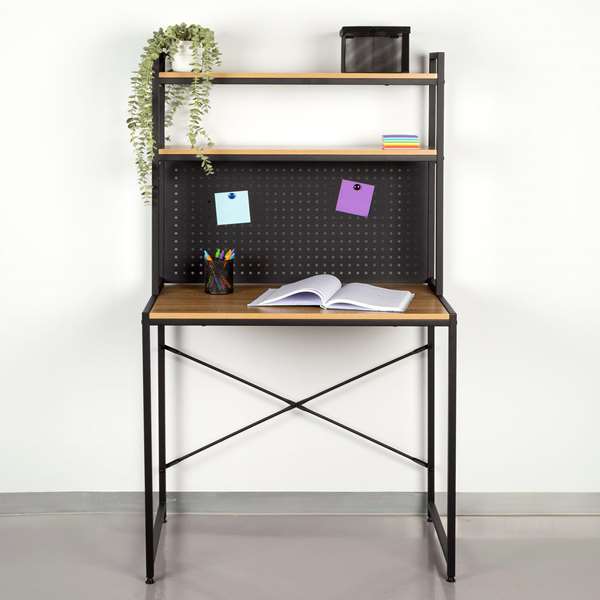 Color Baby Max Home Escritorio con baldas 84x50x148 cm Acero y tablero melamina